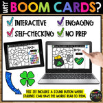 Fact Fluency Boom Cards™ Digital Color by Code St. Patrick's Day Math Activity