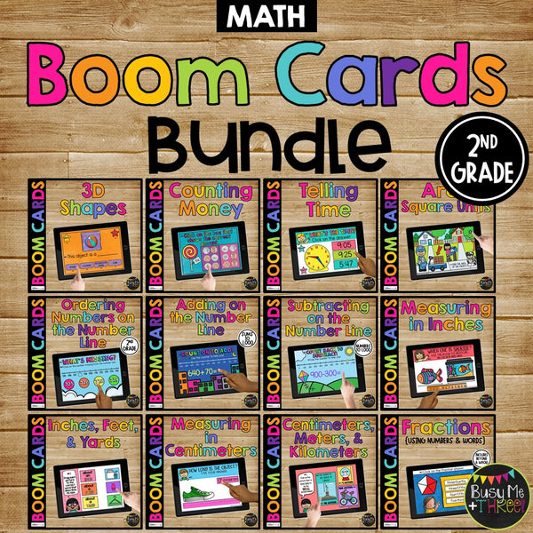 2nd Grade Math, Science, Social Studies Boom Cards™ BUNDLE for Distance Learning