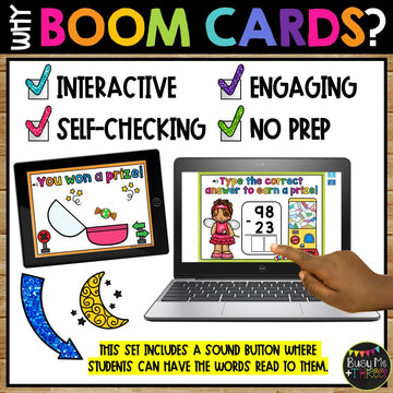 Halloween Boom Cards™ Two Digit Subtraction Algorithms with No Regrouping