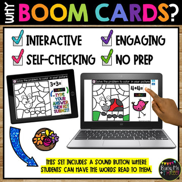 Spring Boom Cards™ Digital Color by Code Math Distance Learning Activity DOUBLES