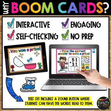 Winter Activity Boom Cards™ Two Digit Algorithms Addition with No Regrouping