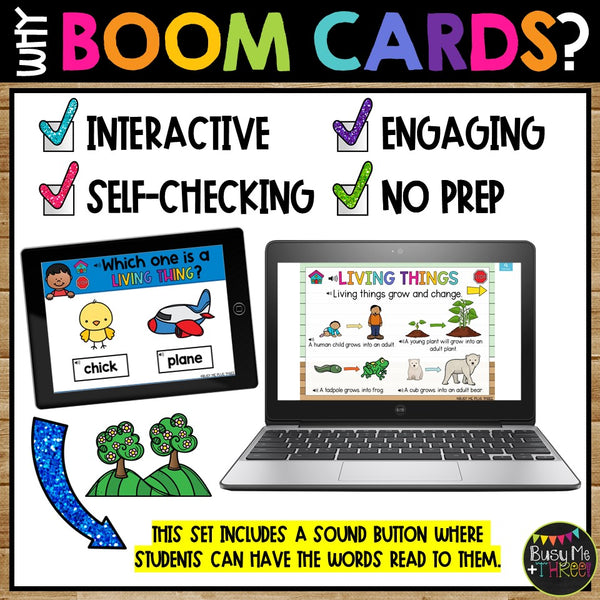 Living and Non-living Science Boom Cards™ for Kindergarten