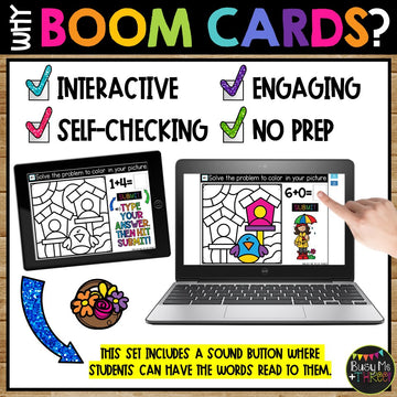 Boom Cards™ Spring Color by Code Digital Learning Math Activity Birdhouse