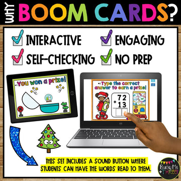 Christmas Activities Boom Cards™ Two Digit Algorithms Addition No Regrouping