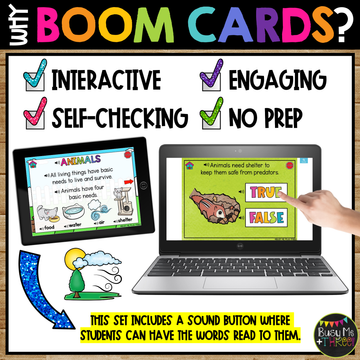 Basic Needs of Plants and Animals Science Boom Cards™ for Kindergarten