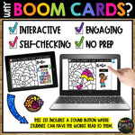 Digital Color by Code Boom Cards™ SPRING Math Station Activity DOUBLES Practice