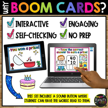 100th Day Activities Boom Cards™ Two Digit Algorithms Addition No Regrouping