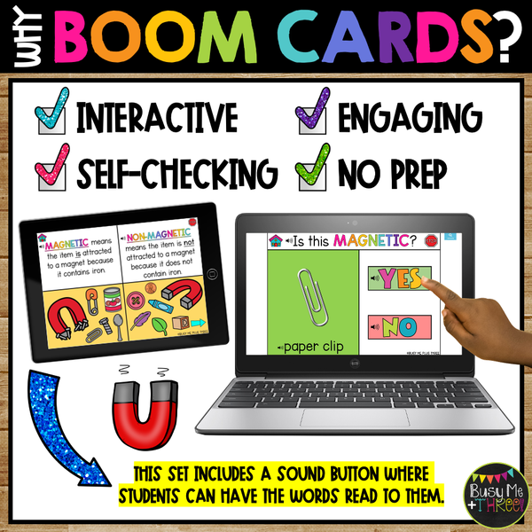 Magnets and Location Science Boom Cards™ for Kindergarten Relative Location