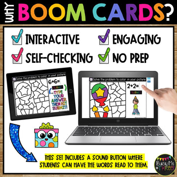 Birthday Party Boom Cards™ Math Station Activity DOUBLES Fact Fluency