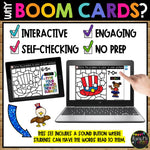 4th of July Boom Cards™ Color by Code Digital Math Activity Fact Fluency