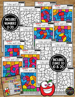 Color by Code Letters Numbers & Symbols BUNDLE Addition & Subtraction to 10 & 20