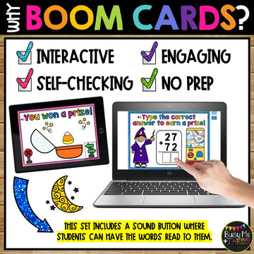 Halloween Activities Boom Cards™ Two Digit Addition No Regrouping 2nd Grade