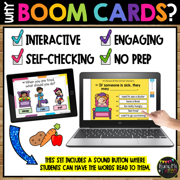 Health and Body Systems Science Boom Cards™ for Kindergarten