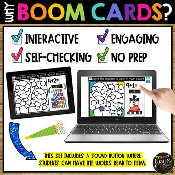 New Years 2021 Boom Cards™ Digital Color by Code BALLOONS Distance Learning