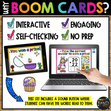 Easter Activities Boom Cards™ Two Digit Addition No Regrouping 2nd Grade