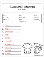 ABC Order Worksheets Alphabetical Order Pages for 1st, 2nd, 3rd