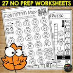 Fall No Prep FUN Activities for Math and ELA