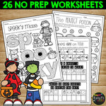 Halloween Activities No Prep FUN Crossword Puzzle Word Search Mazes