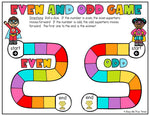 Even and Odd Dice Game for 1st Grade and 2nd Grade