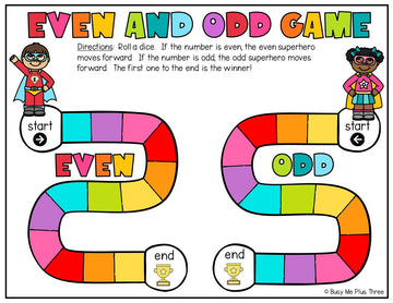 Even and Odd Dice Game for 1st Grade and 2nd Grade