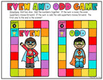 Even and Odd Dice Game for 1st Grade and 2nd Grade