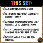 Fact Fluency Boom Cards™ Digital Color by Code Distance Math Activity for Spring