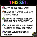 100th Day Boom Cards™ Digital Color by Code MEGAPHONE Distance Learning