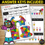 New Years 2022 No Prep Fun Worksheets Crosswords Word Search Puzzles Math ELA