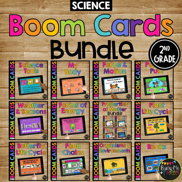 2nd Grade Math, Science, Social Studies Boom Cards™ BUNDLE for Distance Learning