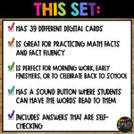 Fact Fluency Boom Cards™ Digital Color by Code Beginning of Year Math Activity