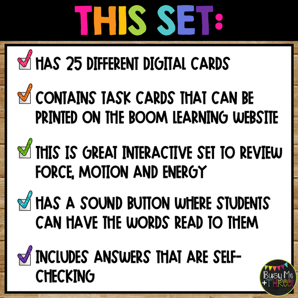 Force and Motion and Forms of Energy Science Boom Cards™ for Kindergarten