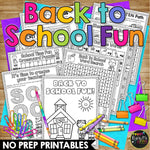 Back to School Activities FUN Mystery Messages, Crossword Puzzle | 1st, 2nd, 3rd