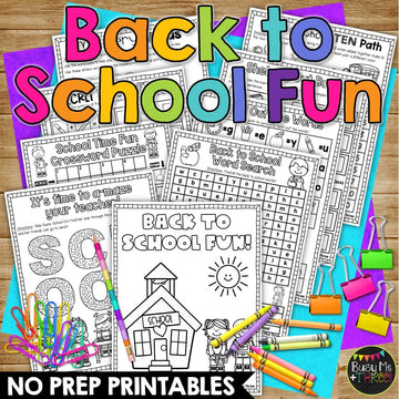 Back to School Activities FUN Mystery Messages, Crossword Puzzle | 1st, 2nd, 3rd