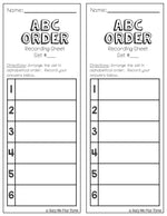 ABC Order to the First and Second Letter Alphabetical Order Workstations Centers