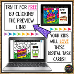 Subtraction Boom Cards™ Birthday Digital Color by Code Math Station