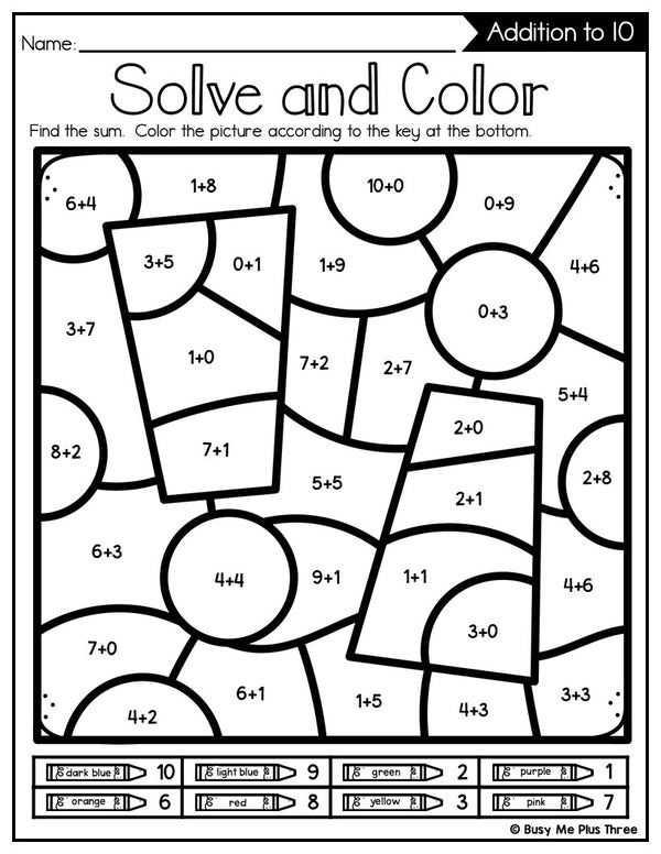 Color by Code Letters Numbers & Symbols BUNDLE Addition & Subtraction to 10 & 20