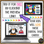 Winter Boom Cards™ PENGUIN Color by Code Math Digital Learning Activity