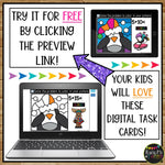 Winter Boom Cards™ Color by Code PENGUIN in SNOW Math Digital Learning Activity