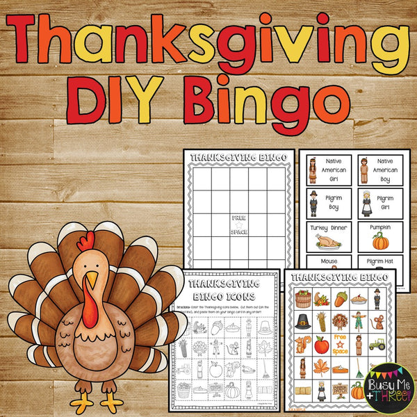 Thanksgiving Activities BUNDLE Fun Worksheets, Bingo, Color by Number Pages