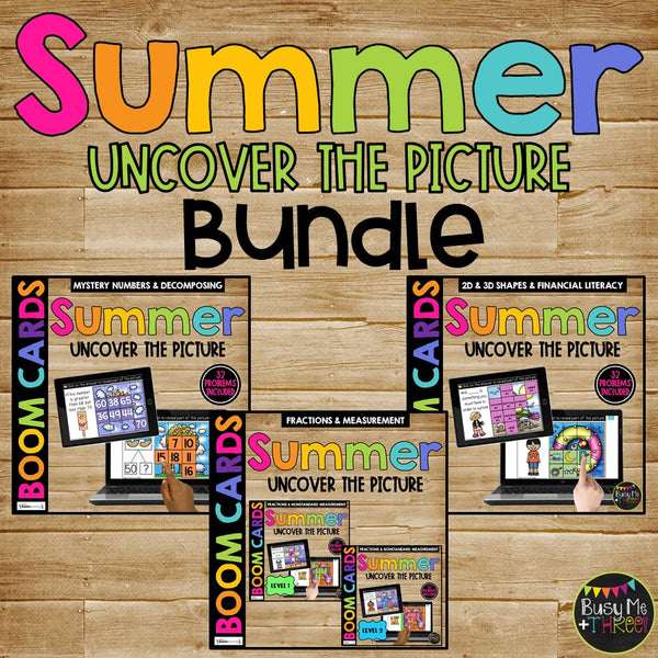 Uncover the Picture Boom Cards™ Seasonal BUNDLE for Fall Winter Spring Summer