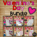 Valentine's Day Activities BUNDLE {Bingo, No Prep Worksheets, Color by Number}