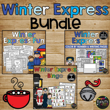 Winter Express Activities BUNDLE Bingo, No Prep Fun Worksheets, Writing Pages