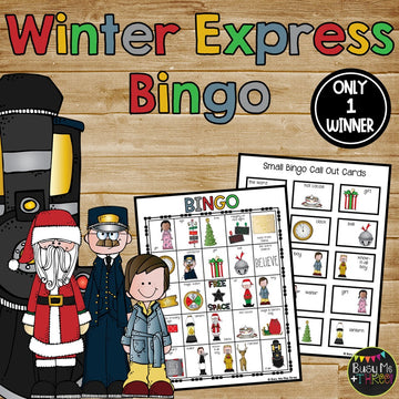 WINTER EXPRESS BINGO Game Activity {25 Different Bingo Cards}