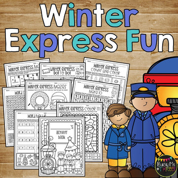 Winter Express Activities BUNDLE Bingo, No Prep Fun Worksheets, Writing Pages