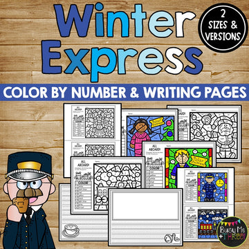 Winter Express Activities for Writing and Math | Color by Number & Writing Pages