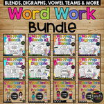 Word Study Phonics BUNDLE Blends Digraphs Trigraphs Vowel Teams CVC CVCE