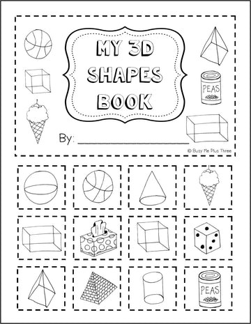 3D Shapes Book, Solid Shapes, Kindergarten, First, & Second Grade